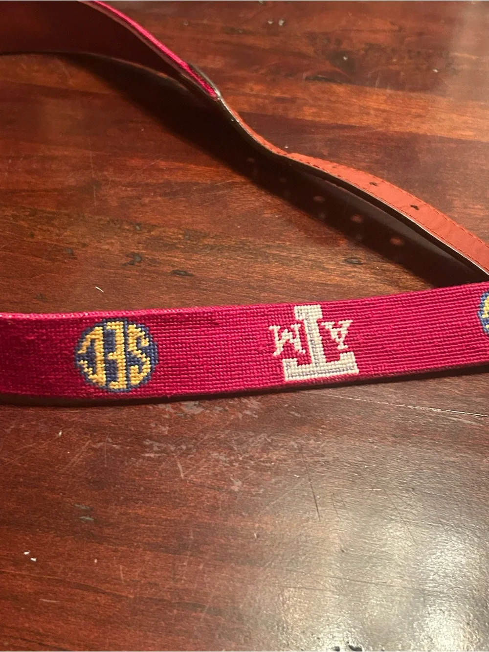 Smathers & Branson Men's SEC A&M Needlepoint Belt 34